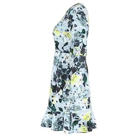 Erdem-Erdem Judy Floral-Print Mini Dress in Blue Polyester-Blue