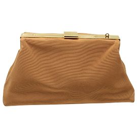 Mansur Gavriel Mini pochette gros-grain volume en satin marron Marron