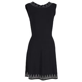 Alaïa Vestido Alaia sem mangas embelezado com ajuste e alargamento em viscose preta Preto