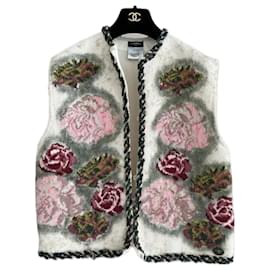 Chanel-Paris rara / Jaqueta de malha floral Edimburgo-Multicor