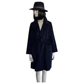 Autre Marque-Virgin wool trench coat-Navy blue