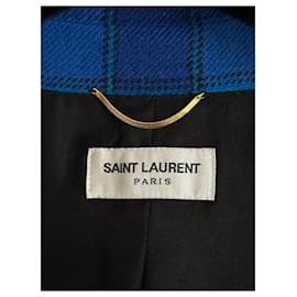 Saint Laurent-SAN LAURENT AZUL 2020 Blazer de lana-Azul