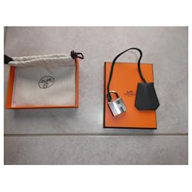 Hermès-clochette , cremallera para nuevo candado Hermès para bolsa Hermès caja guardapolvo-Negro