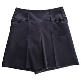 Hermès Culotte Skirt Blue Wool Dark blue