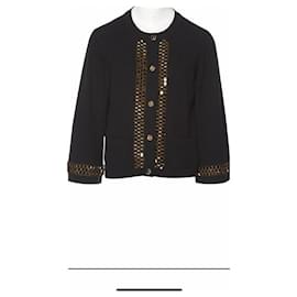 Chanel-chaqueta chanel de cachemir-Negro