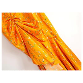 Autre Marque-Caroline Constas orangefarbenes Seidenkleid mit Blumenmuster-Orange