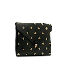 Gucci-Black Gucci Bee Star Envelope Portfolio Clutch Bag-Black