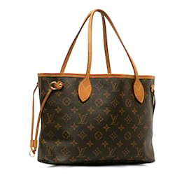 Louis Vuitton-Sac cabas marron Louis Vuitton Monogram Neverfull PM-Marron