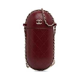 Chanel-Red Chanel Chain Around Phone Holder Crossbody Bag-Red