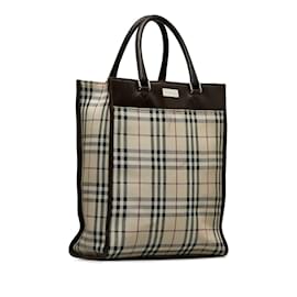 Burberry-Beige Burberry House Check Tote-Beige