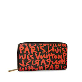 Louis Vuitton-Portefeuille Zippy marron Louis Vuitton X Stephen Sprouse monogramme graffiti-Marron