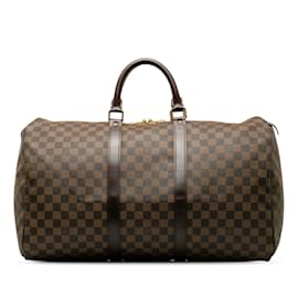 Louis Vuitton-Brown Louis Vuitton Damier Ebene Keepall 50 Travel bag-Brown