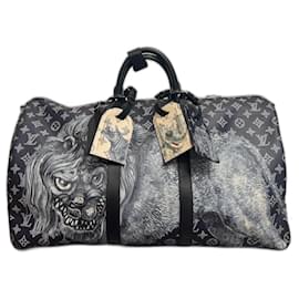 Louis Vuitton-keepall 55 SAFARI-Navy blue