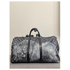Louis Vuitton-keepall 55 SAFARI-Navy blue