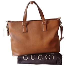 Borsa a mano Gucci Bamboo in pelle color cammello Cammello
