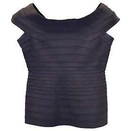 Herve Leger Off The Shoulder Bandage Top in Black Rayon Black