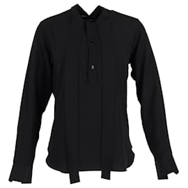 Saint Laurent-Saint Laurent Buttoned Shirt in Black Silk-Black