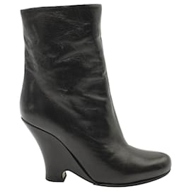 Miu Miu-Miu Miu Wedge Ankle Boots in Black Leather-Black