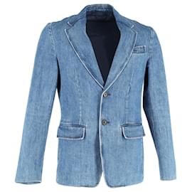 Prada-Prada Denim Blazer in Blue Cotton-Blue