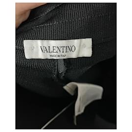 Valentino Garavani-Valentino Garavani Pantalones De Chándal De Lana Negra Con Logo Ribeteado-Negro