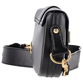 Christian Dior-Bolso Saddle Dior D-Fence en cuero negro-Negro