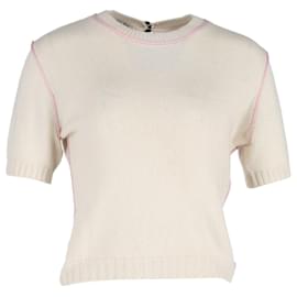 Miu Miu-Miu Miu Knit Top in Cream Cashmere-White,Cream