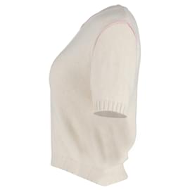 Miu Miu-Top in maglia Miu Miu in cashmere color crema-Bianco,Crudo