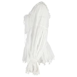 Dolce & Gabbana-Dolce & Gabbana Shirred Off-the-Shoulder Top in White Cotton-White