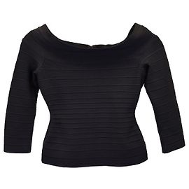 Herve Leger Bandage-Oberteil aus schwarzem Cupro Schwarz