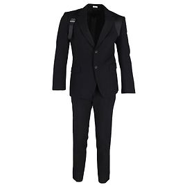 Alexander McQueen Harness Two-Piece Suit Set in Black Wool Black