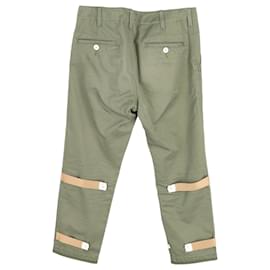 Gucci-Gucci Straight-Leg Trousers in Khaki Green Cotton-Green,Khaki