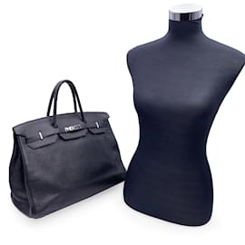 Hermès-Hermes Black Togo Leather Birkin 40 Top Handle Bag Satchel Handbag-Black