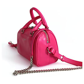 Saint Laurent-Saint Laurent Mini Duffle shoulder bag in fuchsia leather-Pink