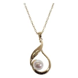 Mikimoto-18K Pearl Necklace-Golden