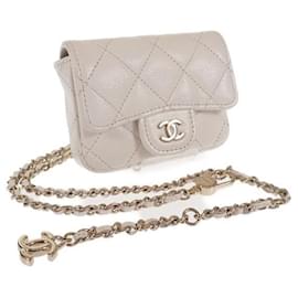 Chanel-Bolsa de cinto acolchoada CC Caviar AP1952 Y33352 10601-Branco