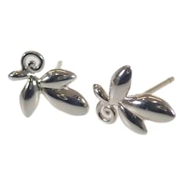 Tiffany & Co-Silver Paloma Picasso Olive Leaf Earrings 6.0022026E7-Silvery