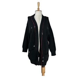 Pinko Strickjacke Schwarz Kaschmir Wolle Schwarz