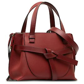 Loewe-Bolso satchel rojo Mini Gate con asa superior de Loewe-Roja