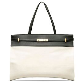 Saint Laurent White Medium Manhattan Shopper Tote Other