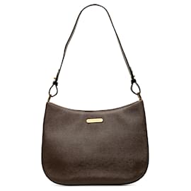 Burberry-Burberry Brown Leather Shoulder Bag-Brown,Dark brown