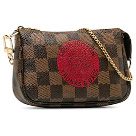 Louis Vuitton-Louis Vuitton Brown Damier Ebene Trunks and Bags Mini Pochette Accessoires-Brown