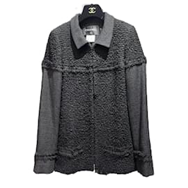 Chanel-New CC Bag Charm Black Tweed Jacket-Black