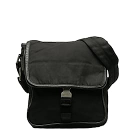 Prada-Prada Tessuto Crossbody Bag Canvas Crossbody Bag in Fair condition-Black