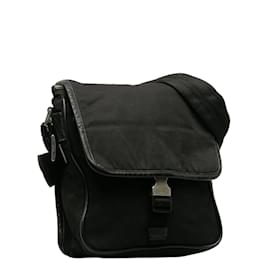 Prada-Prada Tessuto Crossbody Bag Canvas Crossbody Bag in Fair condition-Black