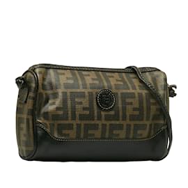 Fendi-Zucca Crossbody Bag-Brown