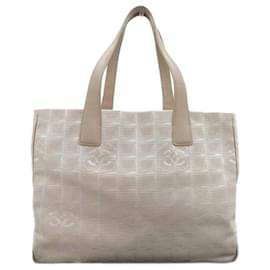 Chanel-Chanel New Travel Line Tote MM  Canvas Tote Bag A15991/7 in Good condition-Beige