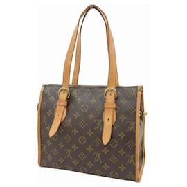 Louis Vuitton-Louis Vuitton Monograma Popincourt Sacola de lona M40007  em boa condição-Marrom