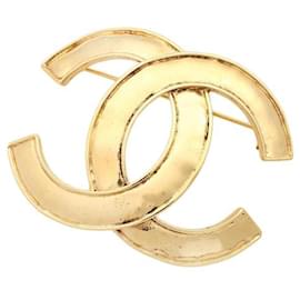 Chanel-Broche con logo CC-Dorado