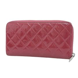 Chanel-Chanel CC Patent Zip Around Long Wallet Leather Long Wallet A50106 in Good condition-Pink