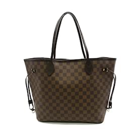 Louis Vuitton-Louis Vuitton Damier Ebene Neverfull MM Canvas Tote Bag N51105 in Fair condition-Brown